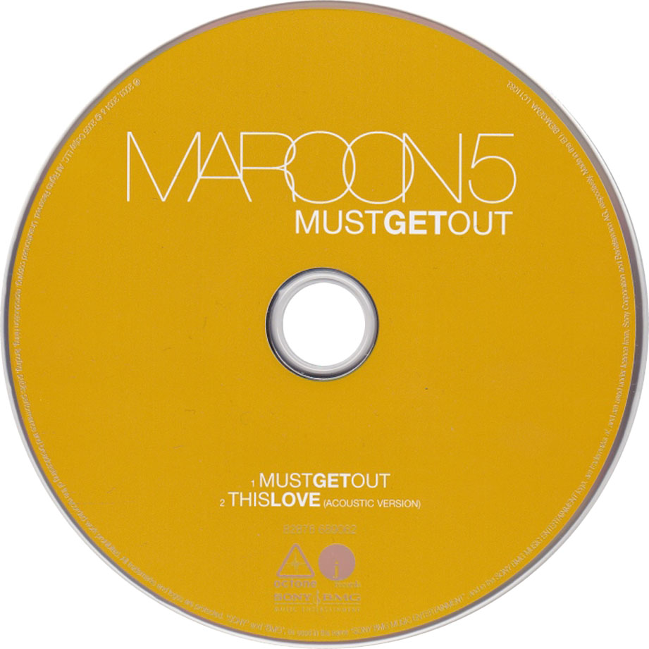 Carátula Cd de Maroon 5 - Must Get Out (Cd Single)