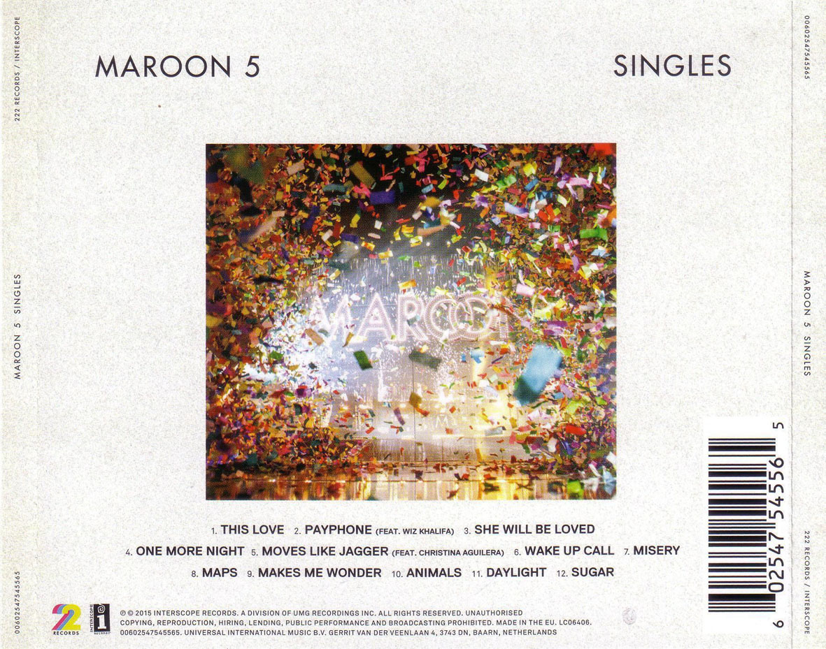 Carátula Trasera de Maroon 5 - Singles