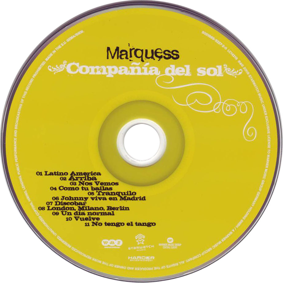 Cartula Cd de Marquess - Compaia Del Sol