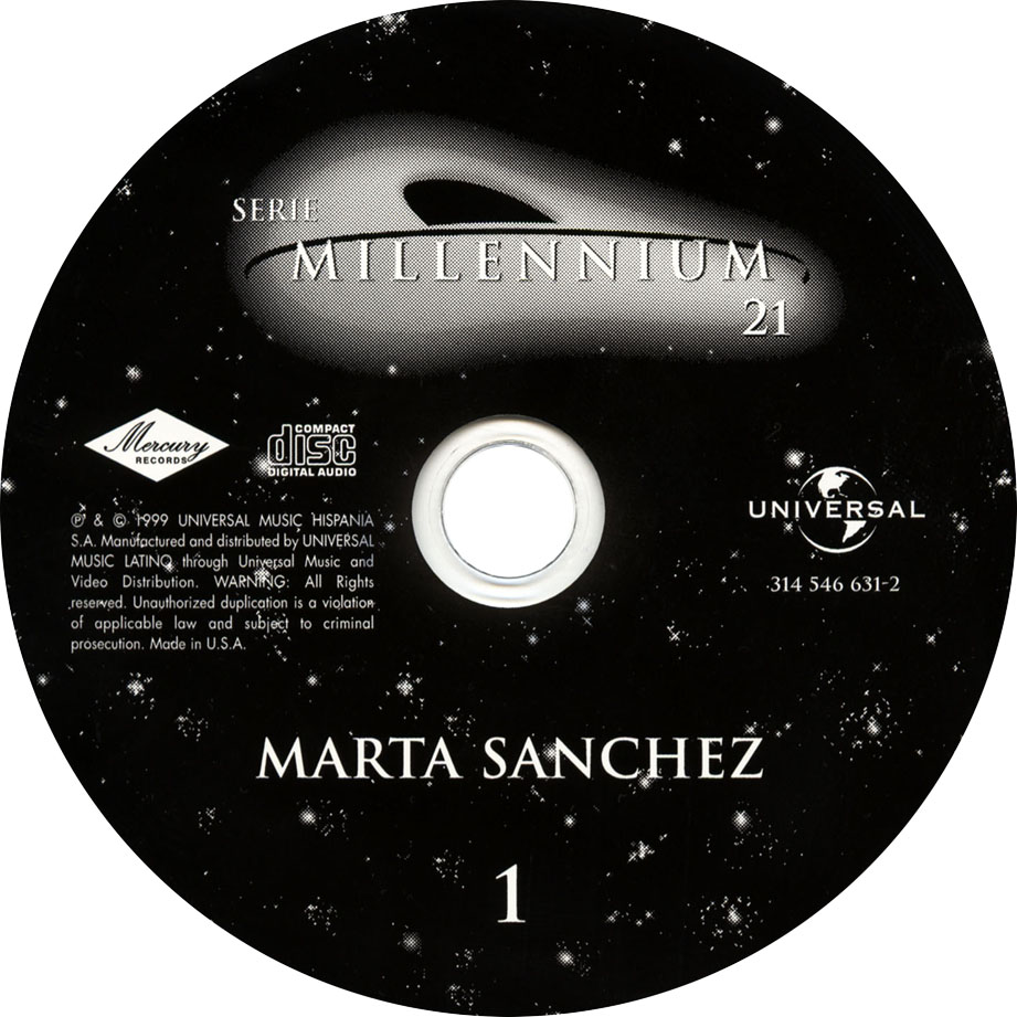 Cartula Cd1 de Marta Sanchez - Serie Millennium