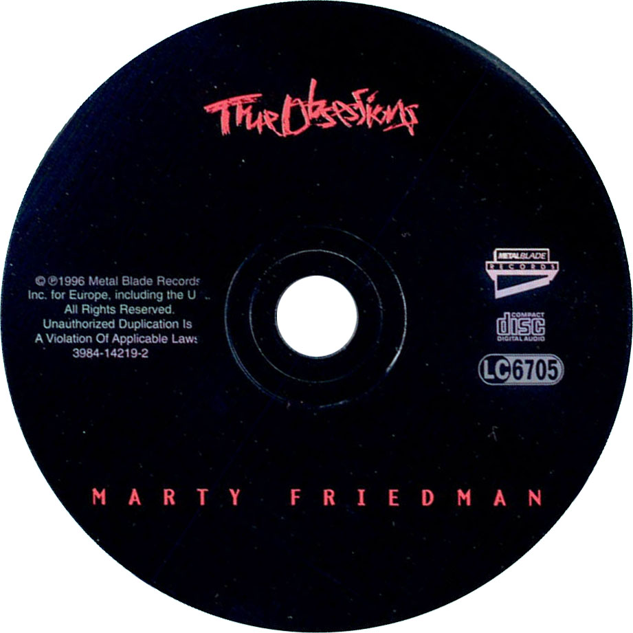 Cartula Cd de Marty Friedman - True Obsessions