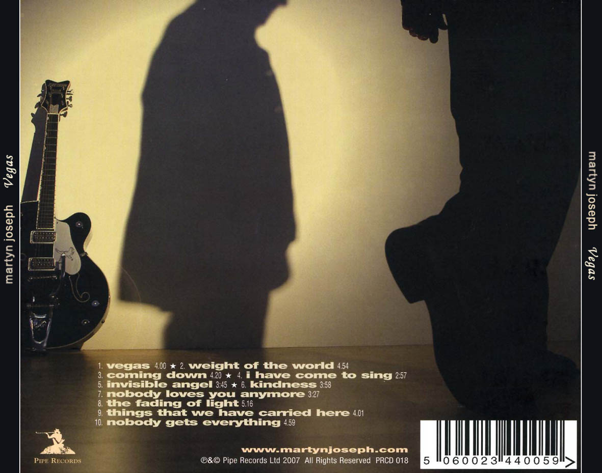 Cartula Trasera de Martyn Joseph - Vegas