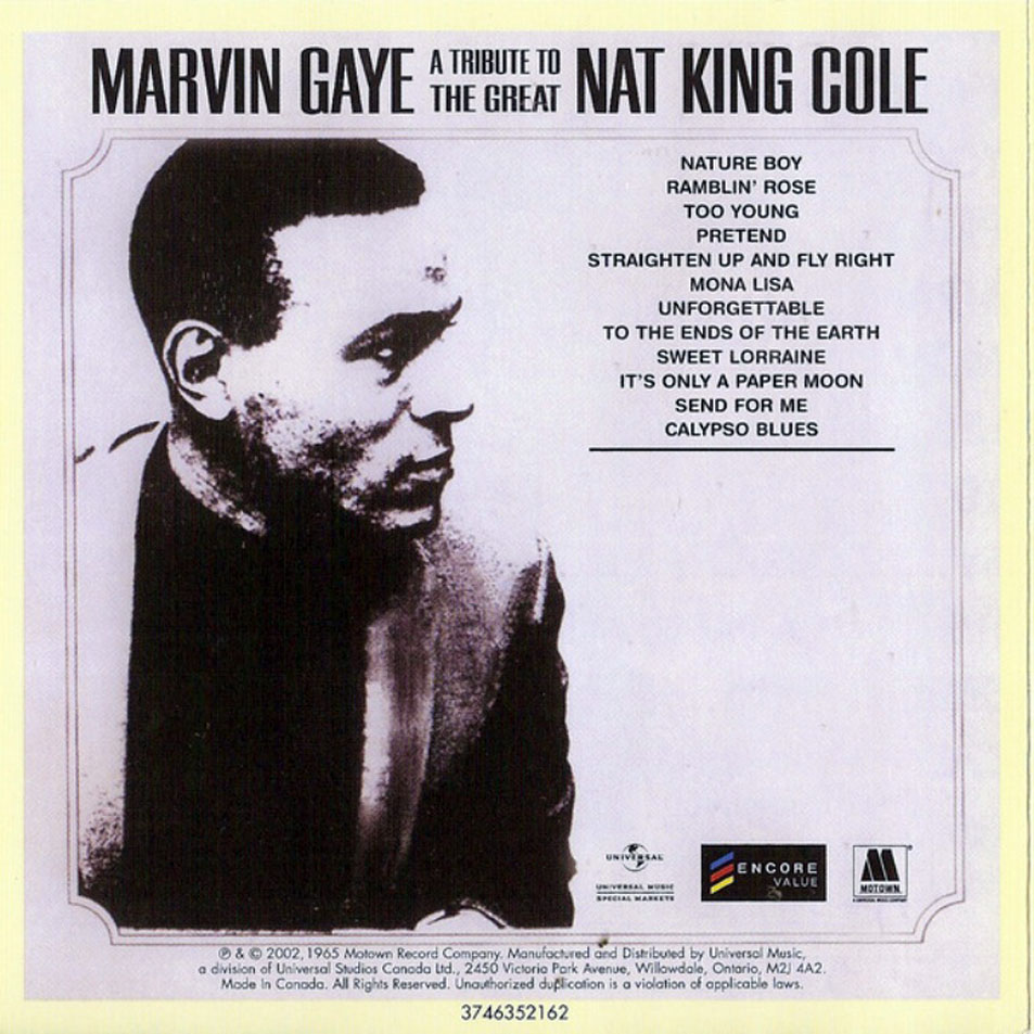 Cartula Interior Frontal de Marvin Gaye - A Tribute To The Great Nat King Cole