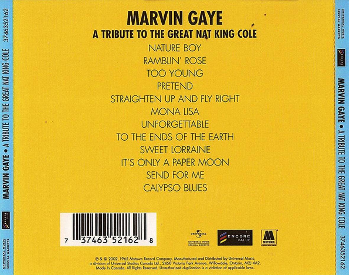 Cartula Trasera de Marvin Gaye - A Tribute To The Great Nat King Cole