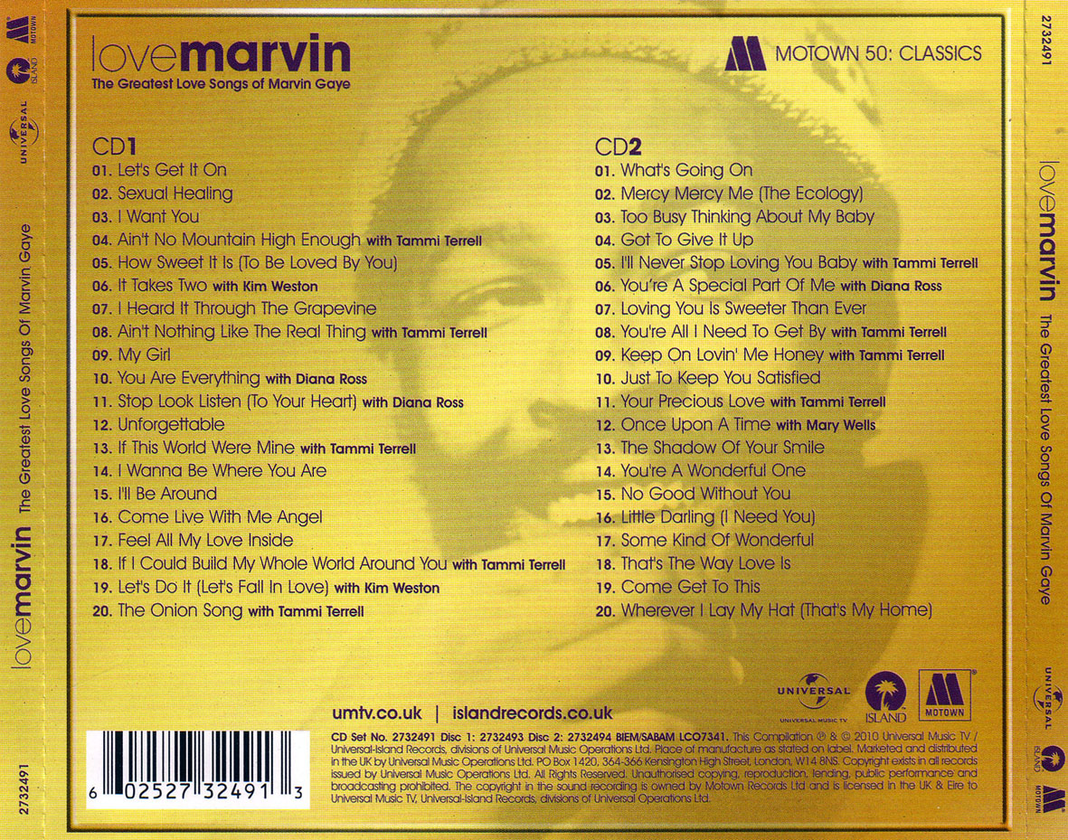 Cartula Trasera de Marvin Gaye - Love Marvin: The Greatest Songs Of Marvin Gaye