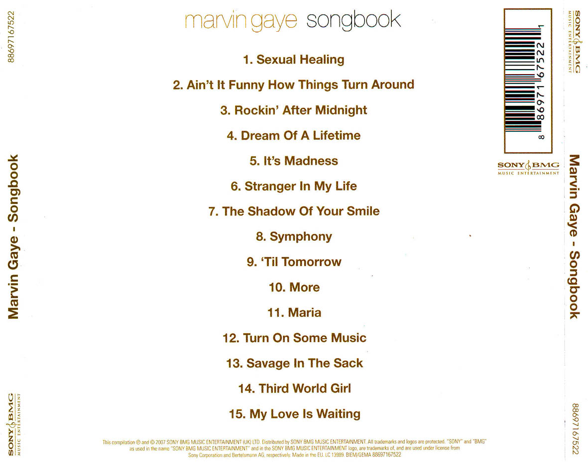 Cartula Trasera de Marvin Gaye - Songbook