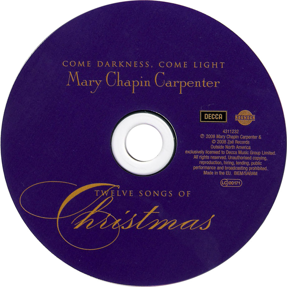 Cartula Cd de Mary Chapin Carpenter - Come Darkness, Come Light: Twelve Songs Of Christmas