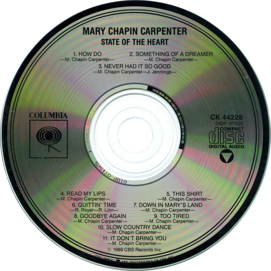 Cartula Cd de Mary Chapin Carpenter - State Of The Heart