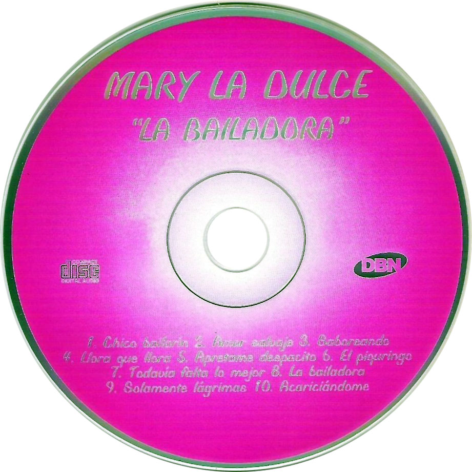 Cartula Cd de Mary La Dulce - La Bailadora