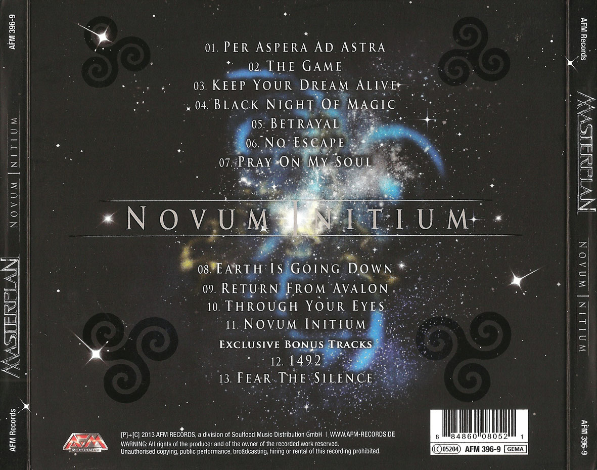 Cartula Trasera de Masterplan - Novum Initium (Limited Edition)