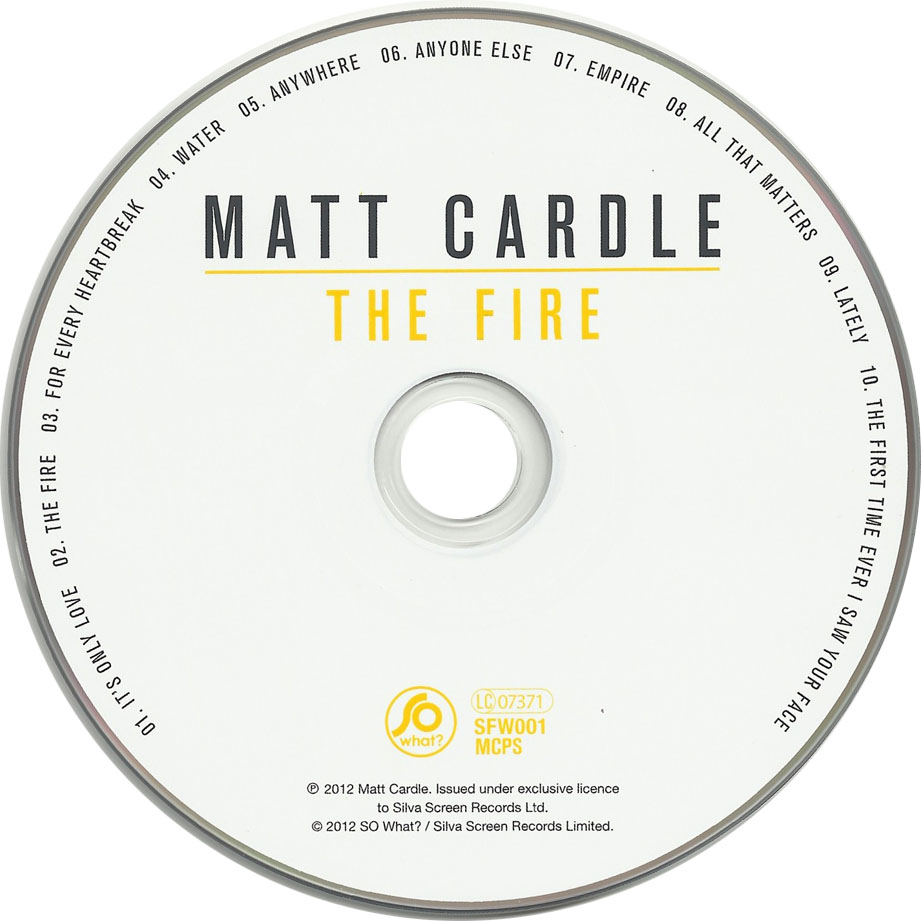 Cartula Cd de Matt Cardle - The Fire