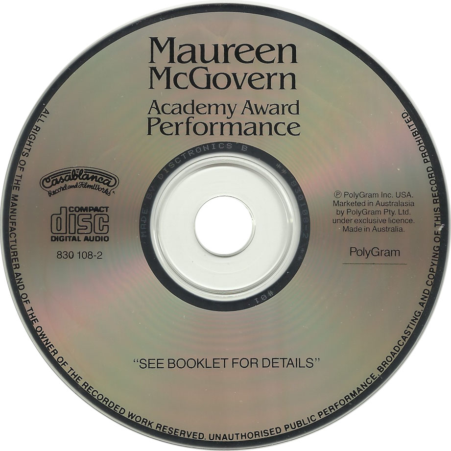 Cartula Cd de Maureen Mcgovern - Academy Award Performance: And The Envelope, Please