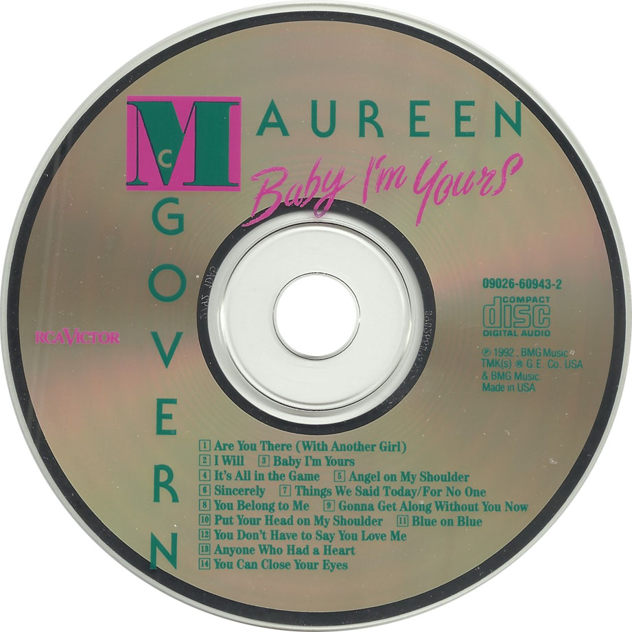 Cartula Cd de Maureen Mcgovern - Baby I'm Yours