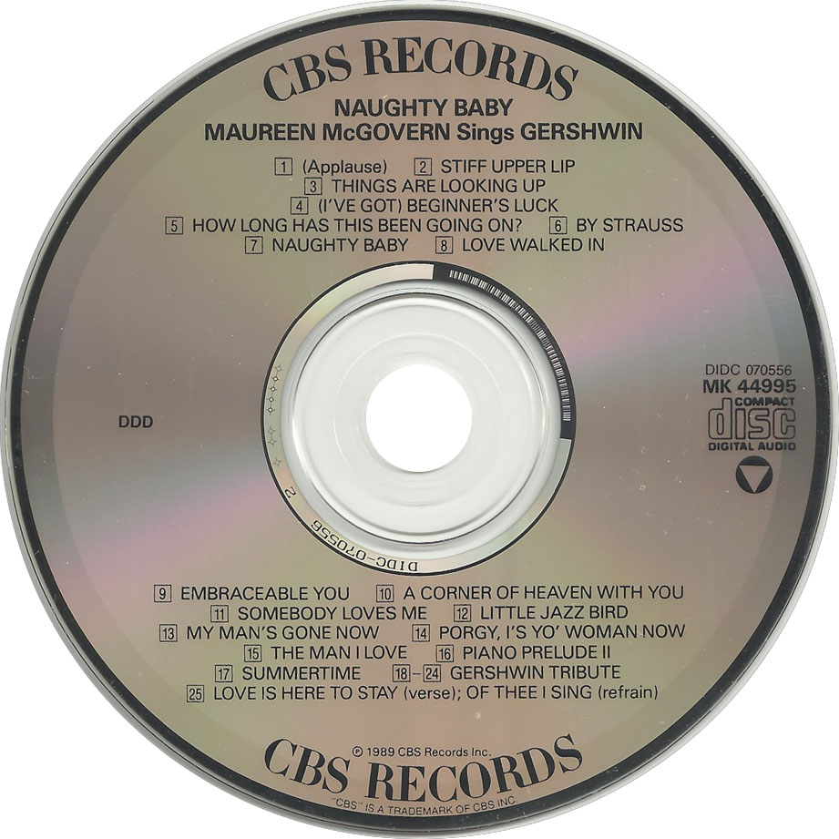 Cartula Cd de Maureen Mcgovern - Naughty Baby: Maureen Mcgovern Sings Gershwin