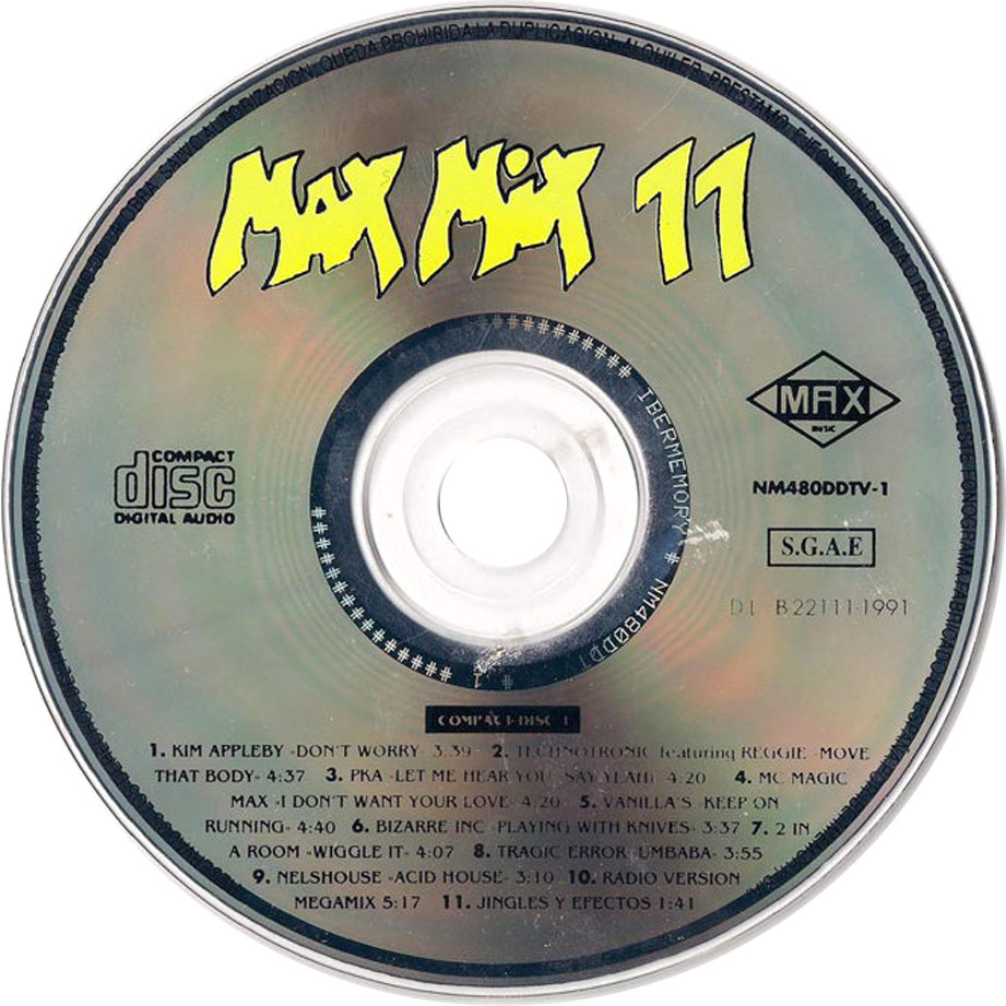 Cartula Cd1 de Max Mix 11