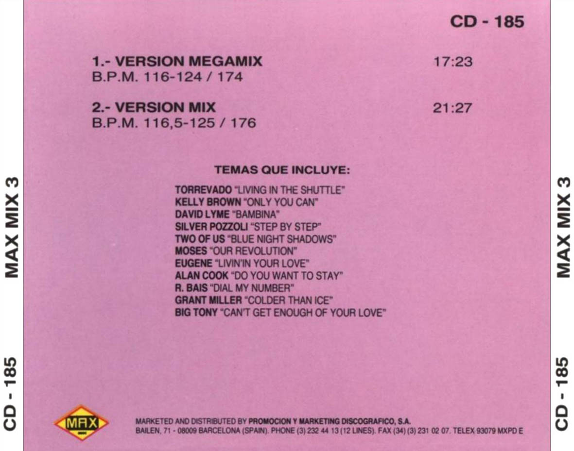 Car�tula Trasera de Max Mix 3