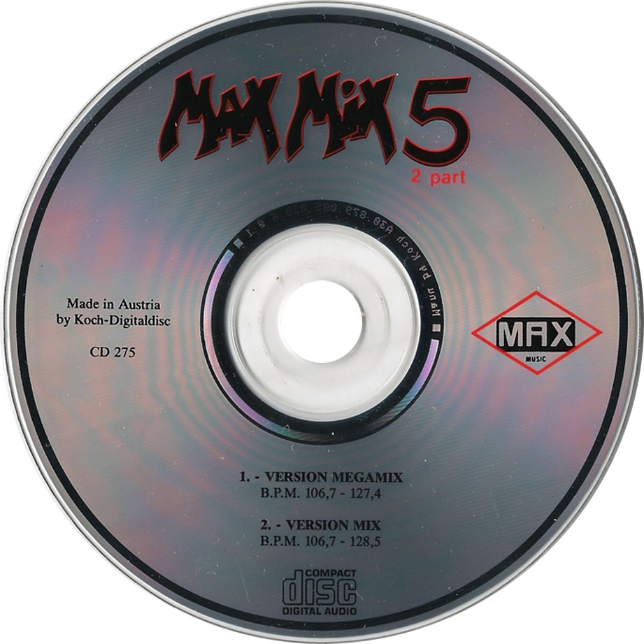 Cartula Cd de Max Mix 5 (Segunda Parte)