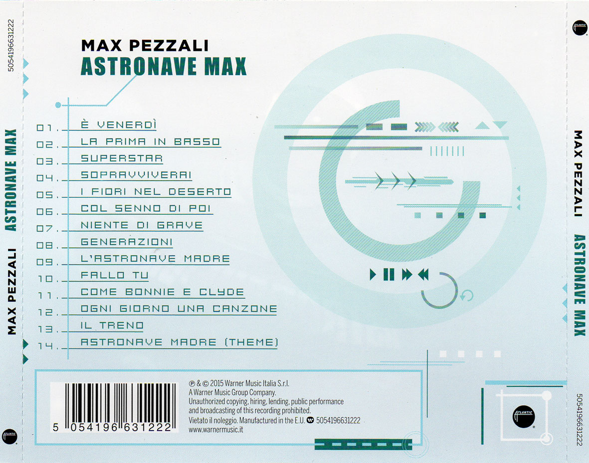 Cartula Trasera de Max Pezzali - Astronave Max