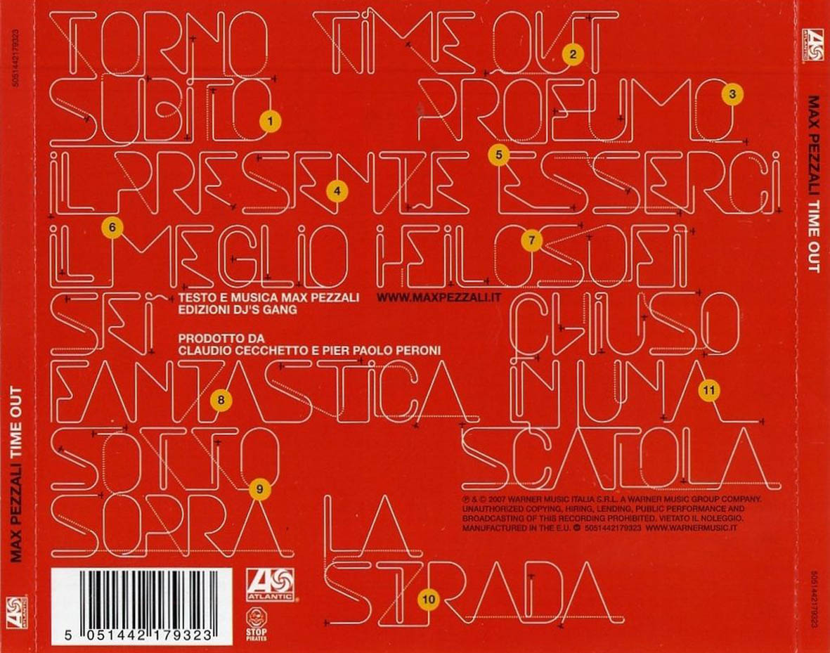 Cartula Trasera de Max Pezzali - Time Out