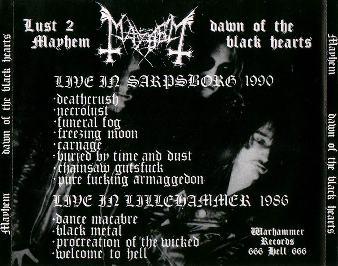 Cartula Trasera de Mayhem - Dawn Of The Black Hearts