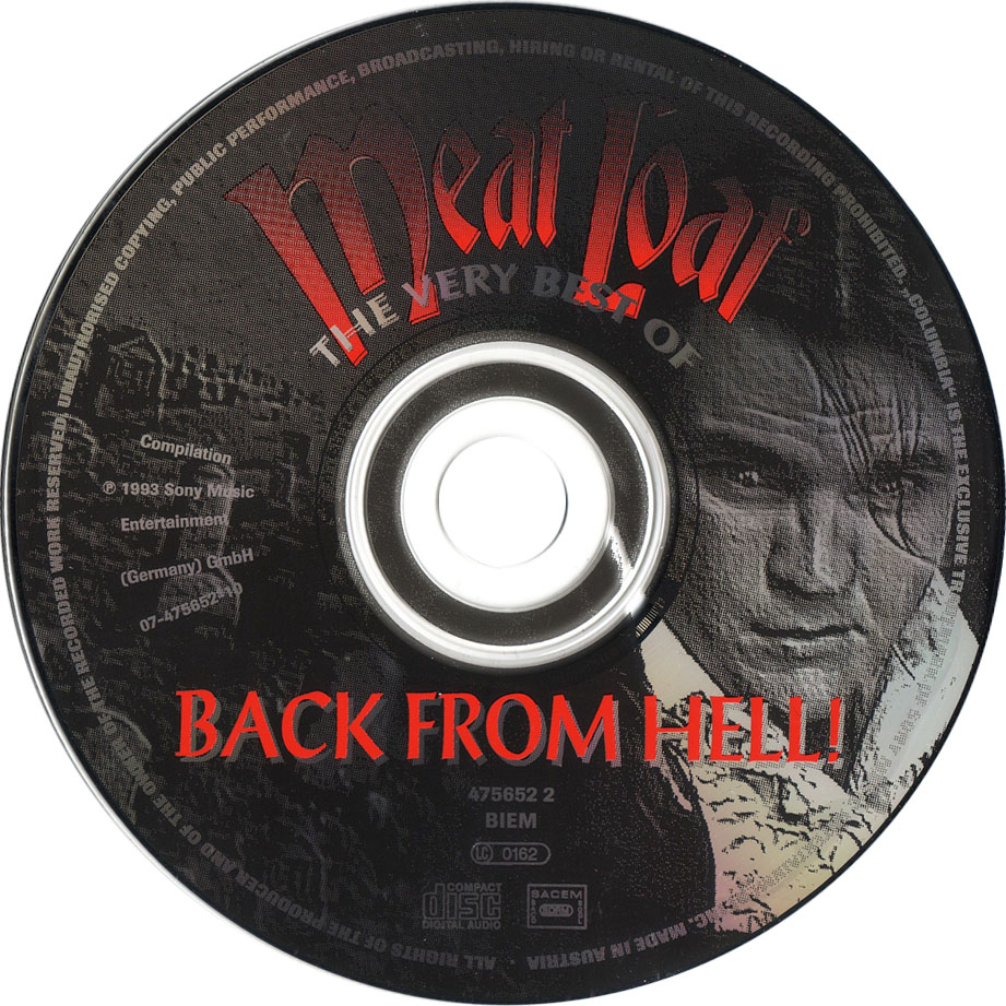 Cartula Cd de Meat Loaf - Back From Hell!:the Very Best Of Meat Loaf