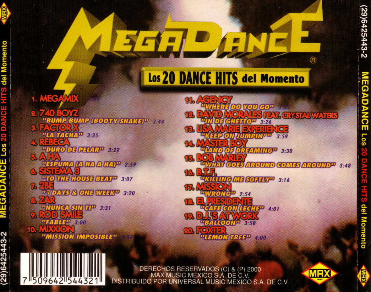 Cartula Trasera de Megadance: Los 20 Dance Hits Del Momento