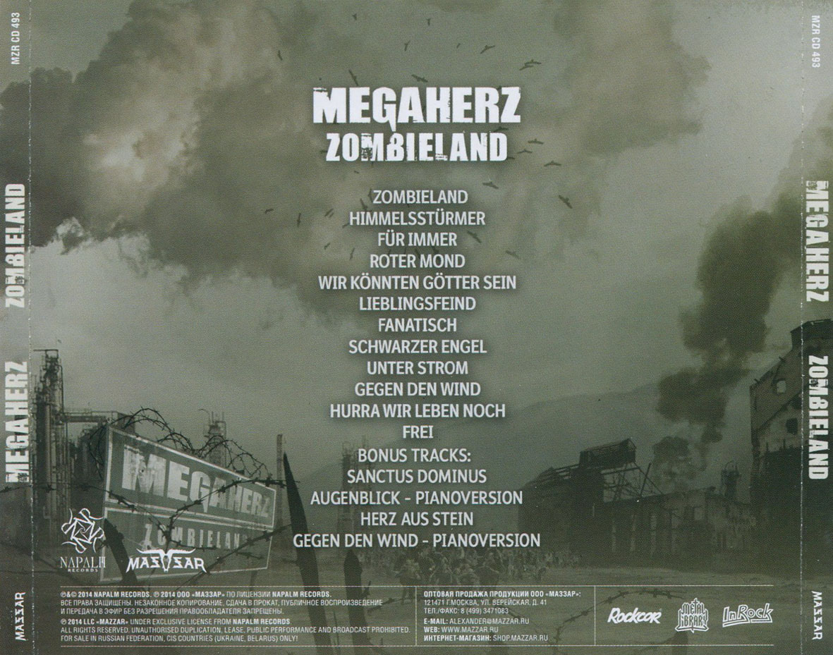 Cartula Trasera de Megaherz - Zombieland (Deluxe Edition)