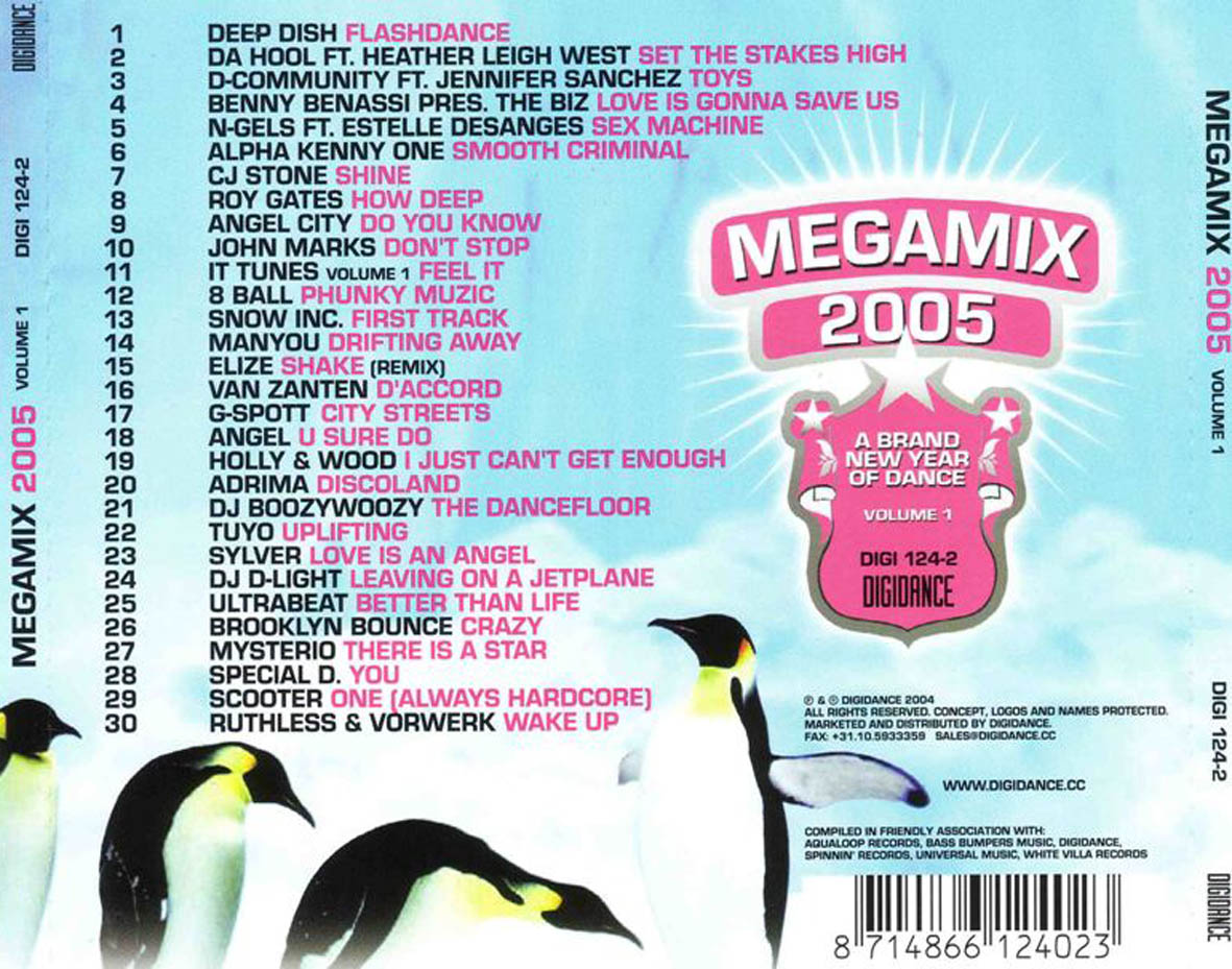 Cartula Trasera de Megamix 2005 Volume 1