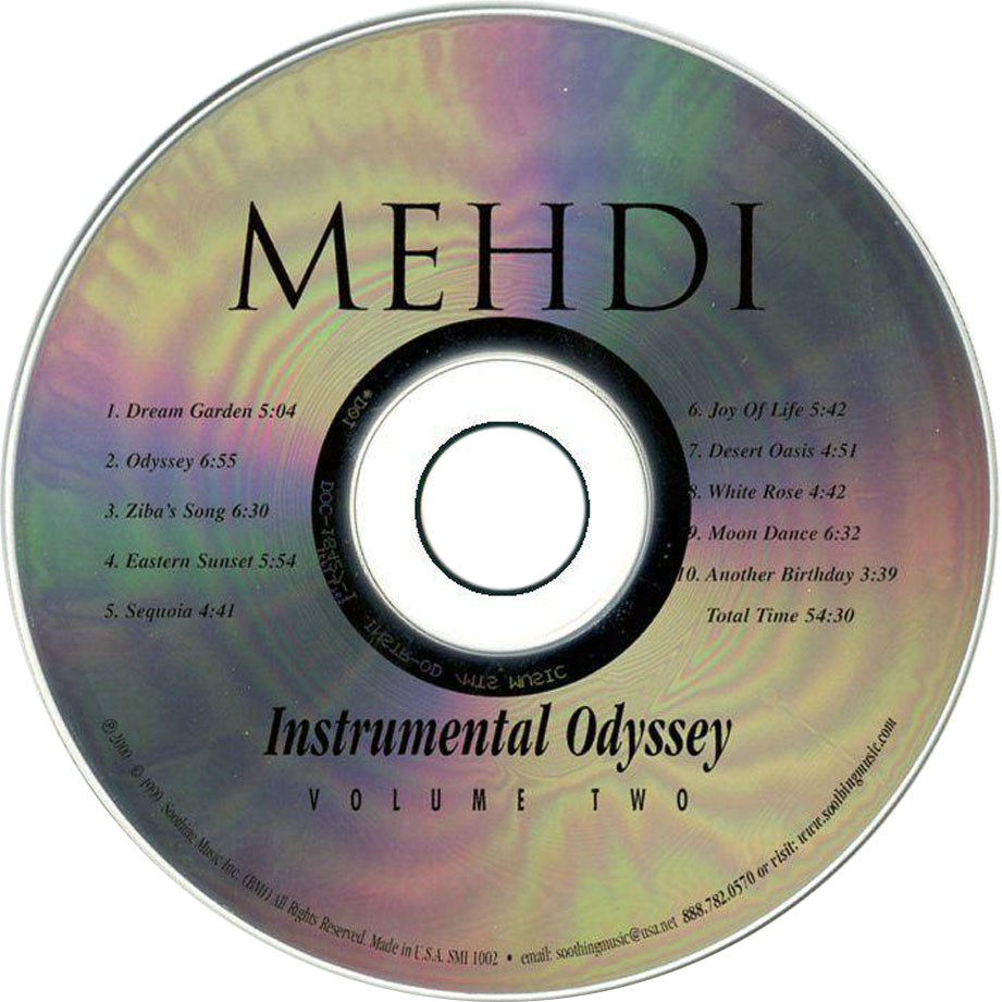 Cartula Cd de Mehdi - Instrumental Odyssey Volume 2