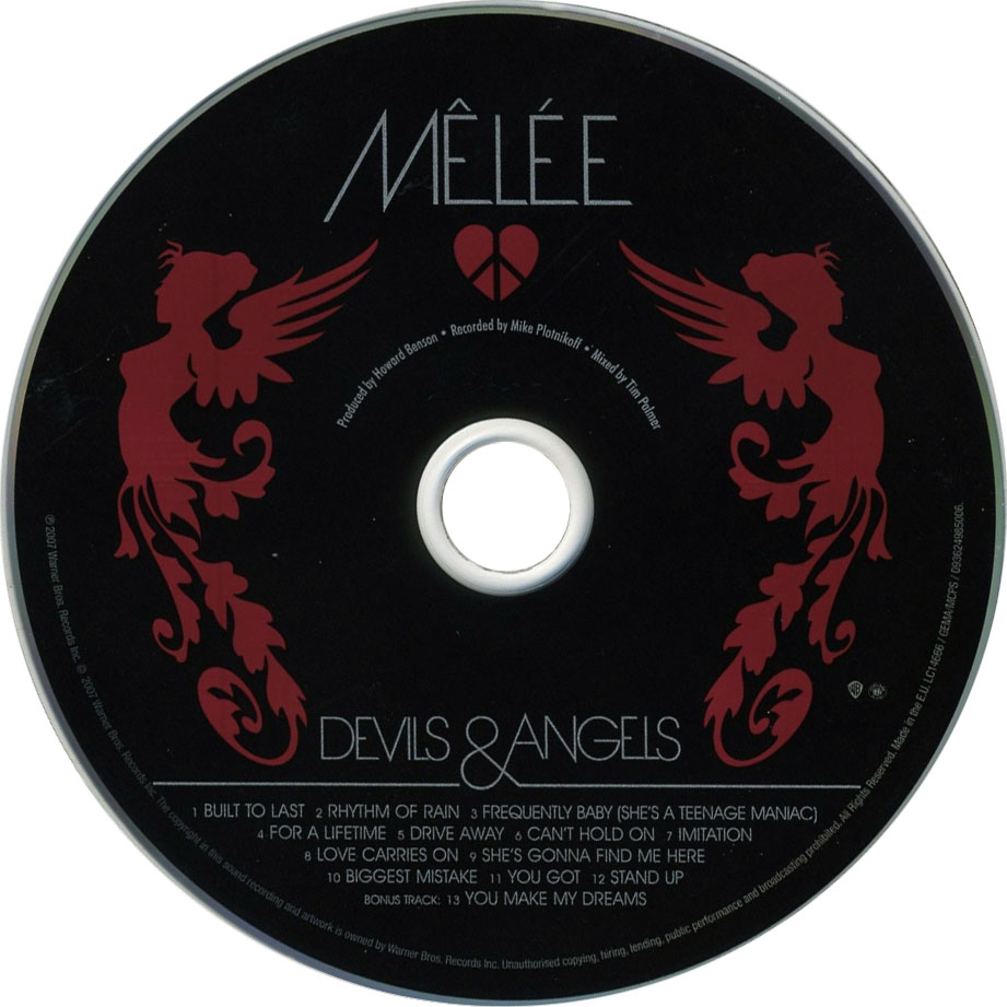 Cartula Cd de Melee - Devils & Angels