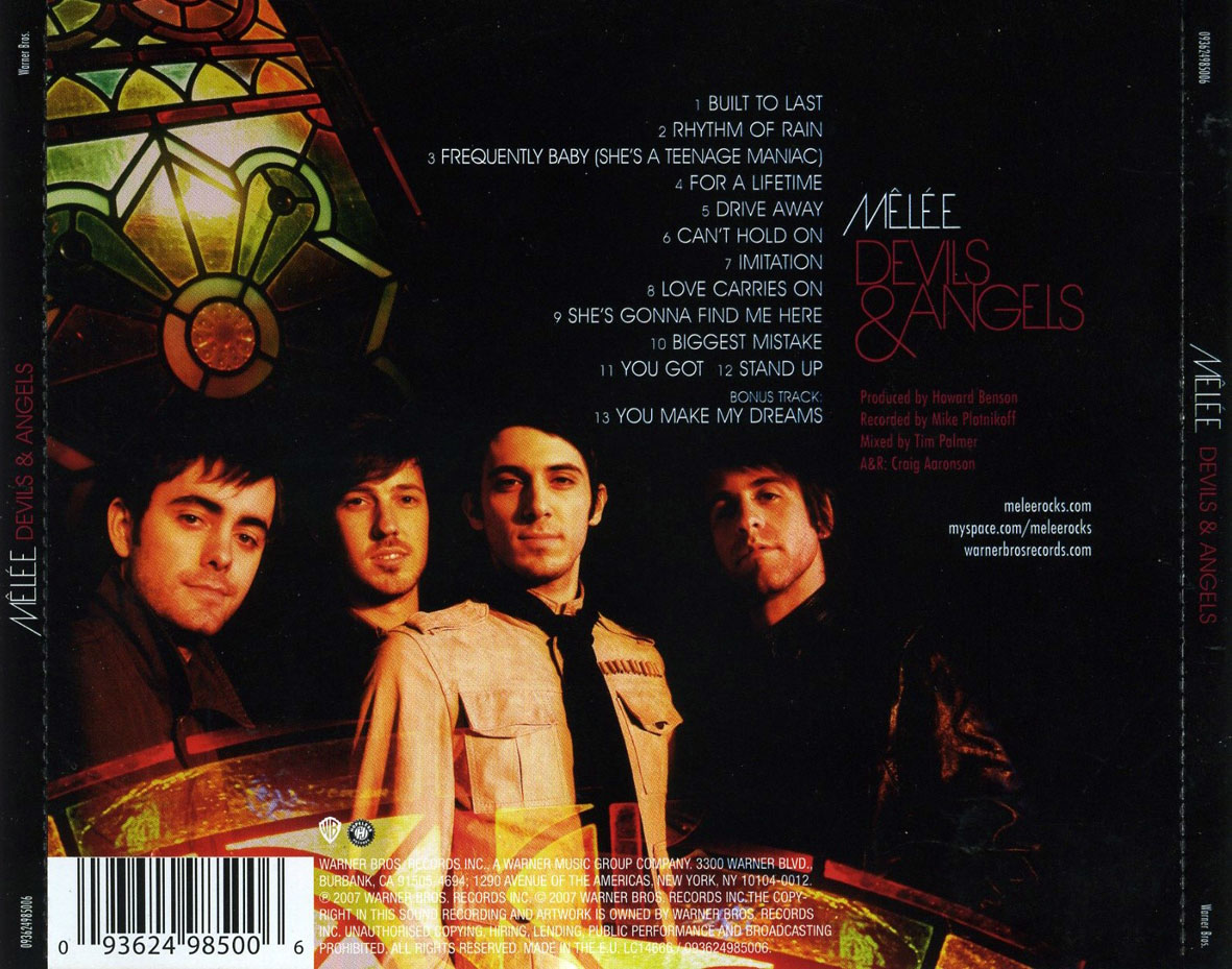 Cartula Trasera de Melee - Devils & Angels