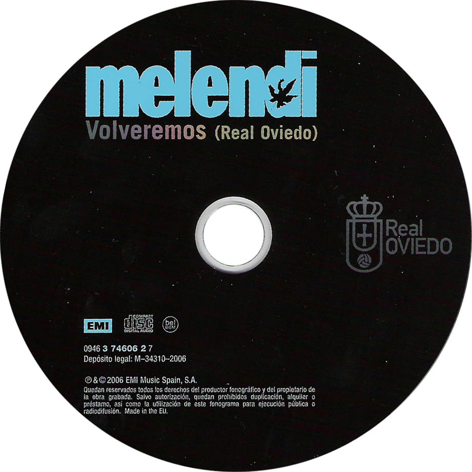 Carátula Cd de Melendi - Volveremos (Real Oviedo) (Cd Single)