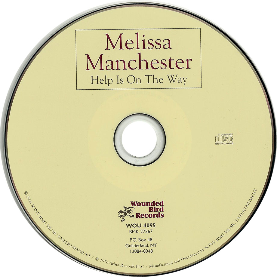Cartula Cd de Melissa Manchester - Help Is On The Way