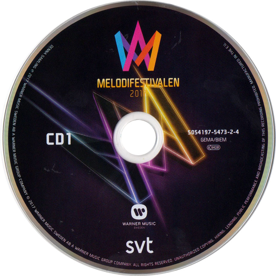 Cartula Cd1 de Melodifestivalen 2017