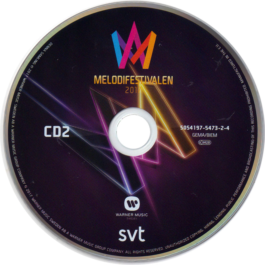 Cartula Cd2 de Melodifestivalen 2017