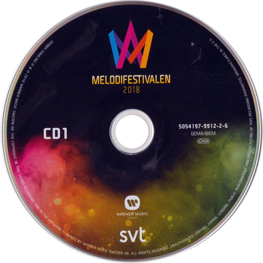 Cartula Cd1 de Melodifestivalen 2018