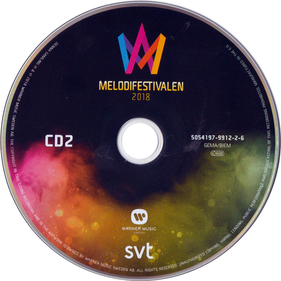 Cartula Cd2 de Melodifestivalen 2018