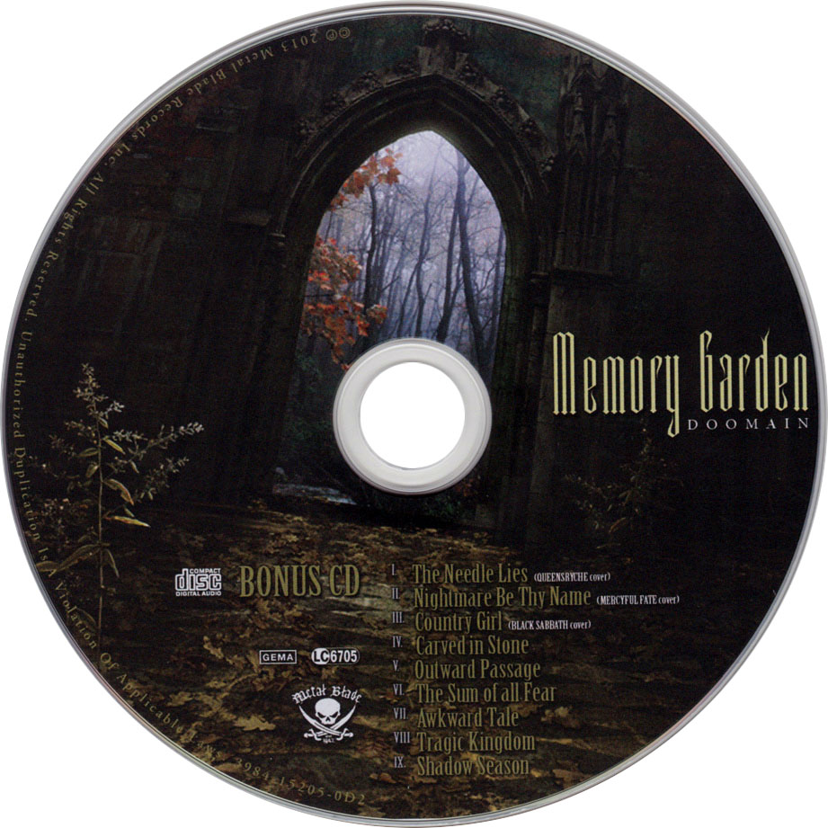 Cartula Cd2 de Memory Garden - Doomain (Limited Edition)