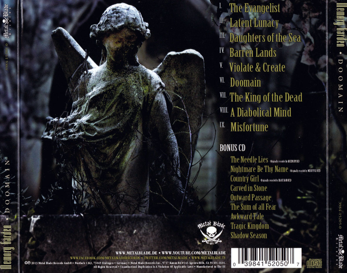 Cartula Trasera de Memory Garden - Doomain (Limited Edition)