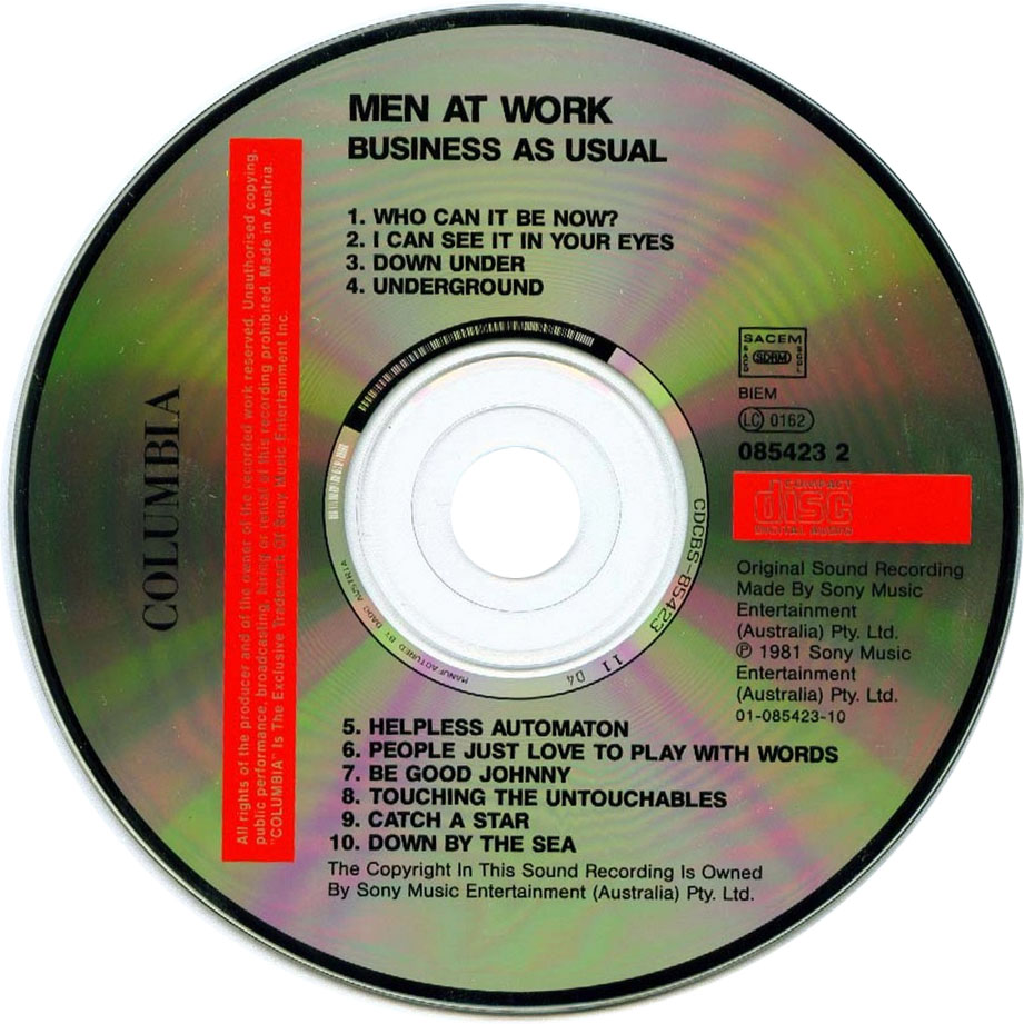 Cartula Cd de Men At Work - Business As Usual