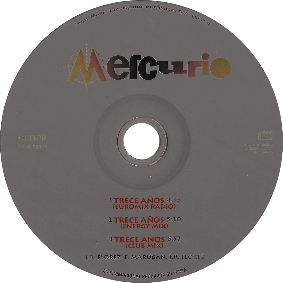 Cartula Cd de Mercurio - Trece Aos (Cd Single)