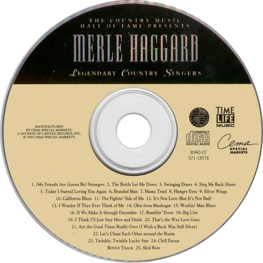 Cartula Cd de Merle Haggard - Legendary Country Singers