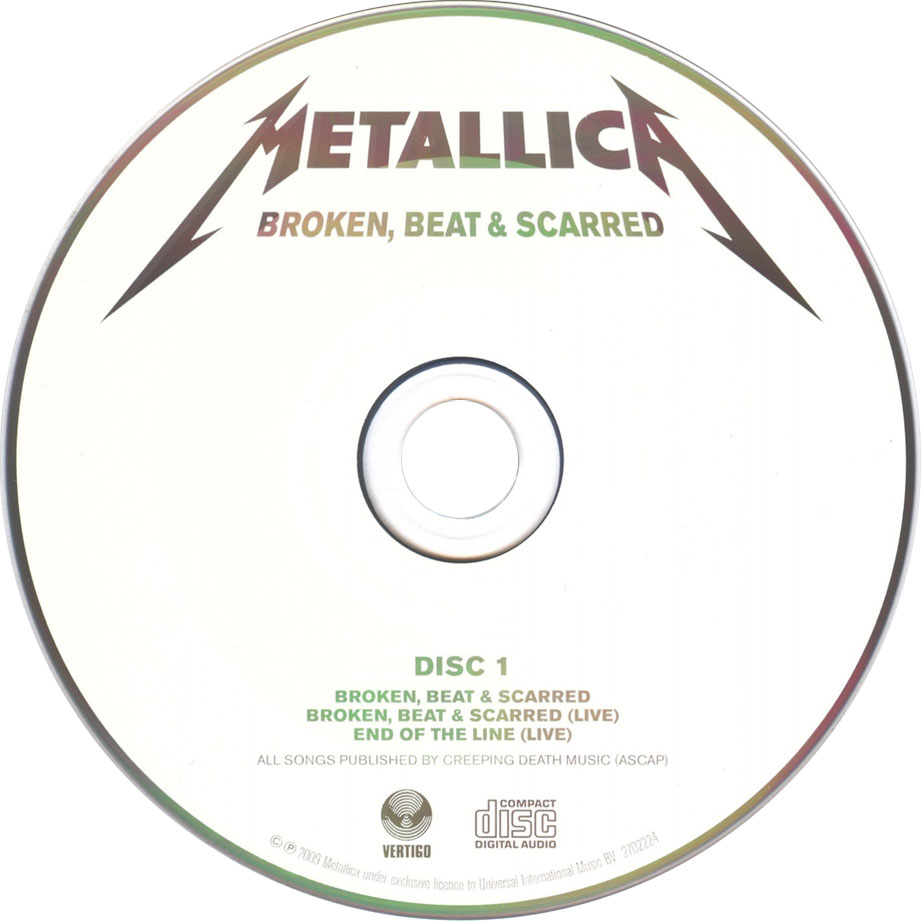Cartula Cd1 de Metallica - Broken, Beat & Scarred (Cd Single)