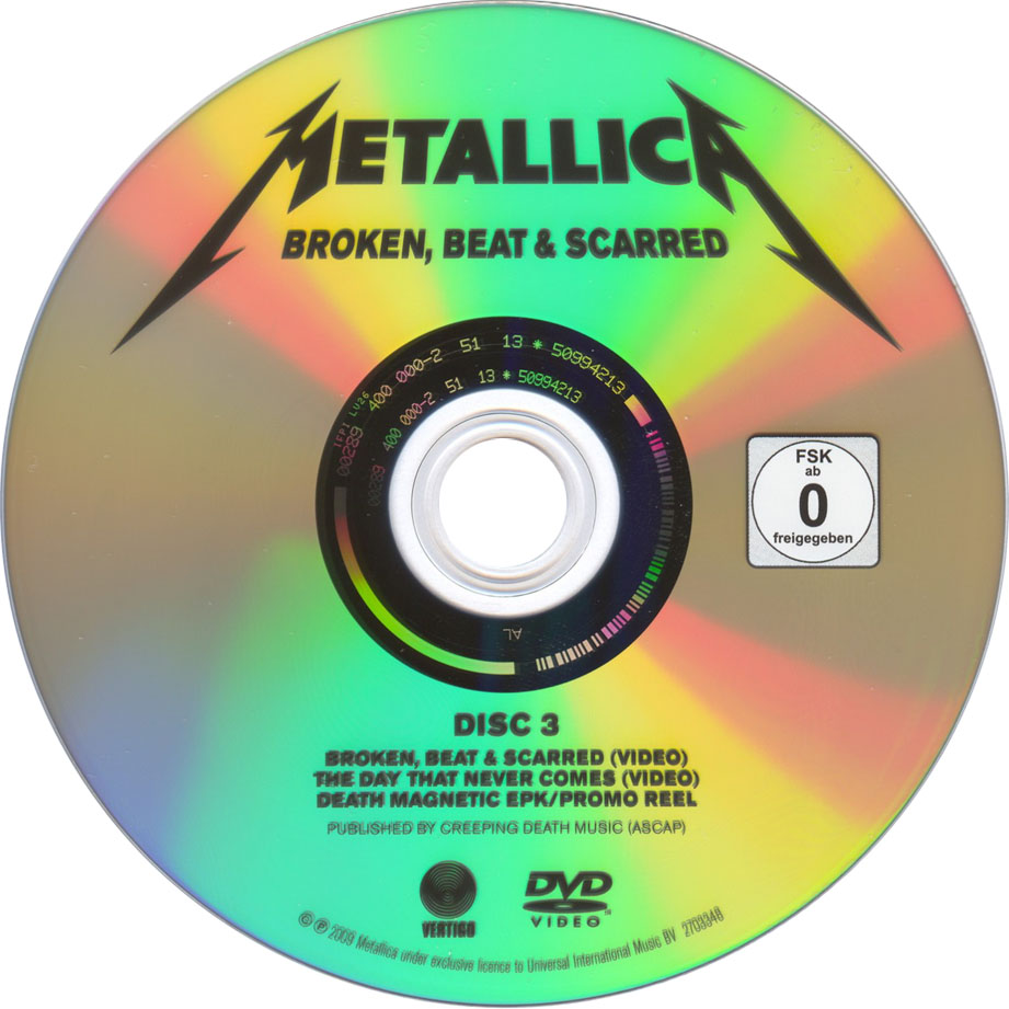 Cartula Dvd de Metallica - Broken, Beat & Scarred (Cd Single)