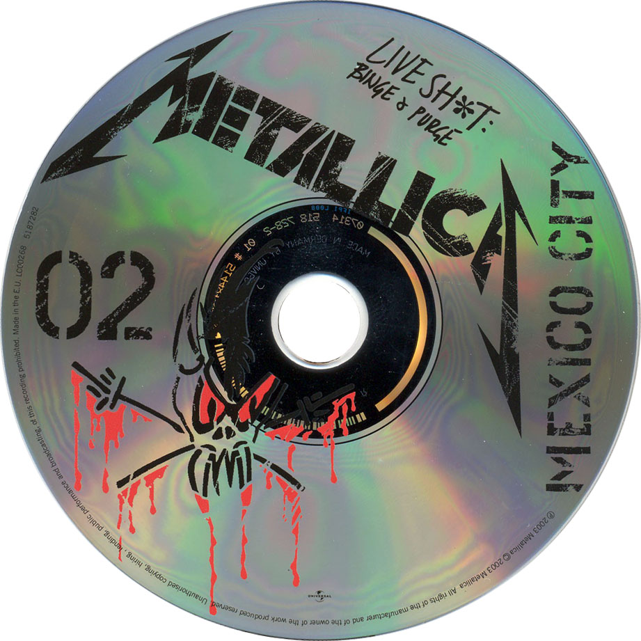 Cartula Cd2 de Metallica - Live Shit: Binge & Purge