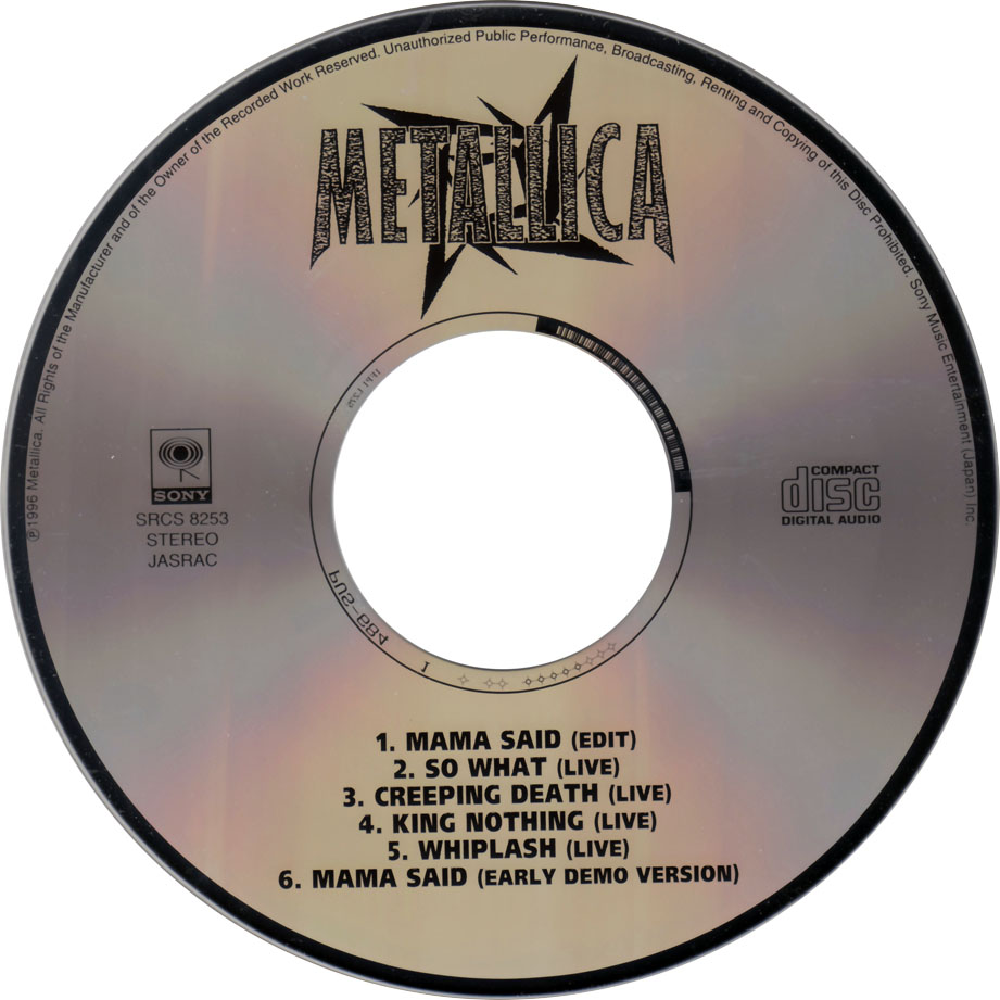 Cartula Cd de Metallica - Mama Said (Cd Single)