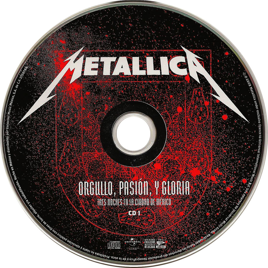 Cartula Cd1 de Metallica - Orgullo, Pasion, Y Gloria: Tres Noches En La Ciudad De Mexico (Dvd)