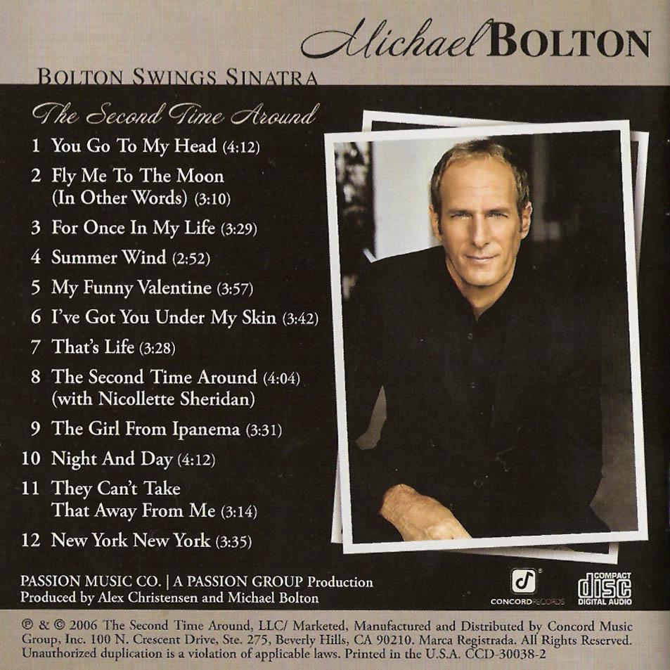Cartula Interior Frontal de Michael Bolton - Bolton Swings Sinatra