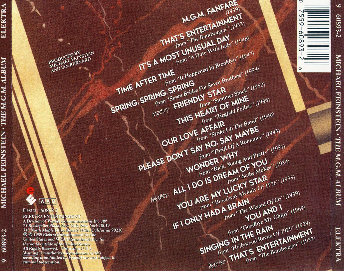 Cartula Trasera de Michael Feinstein - The M.g.m. Album