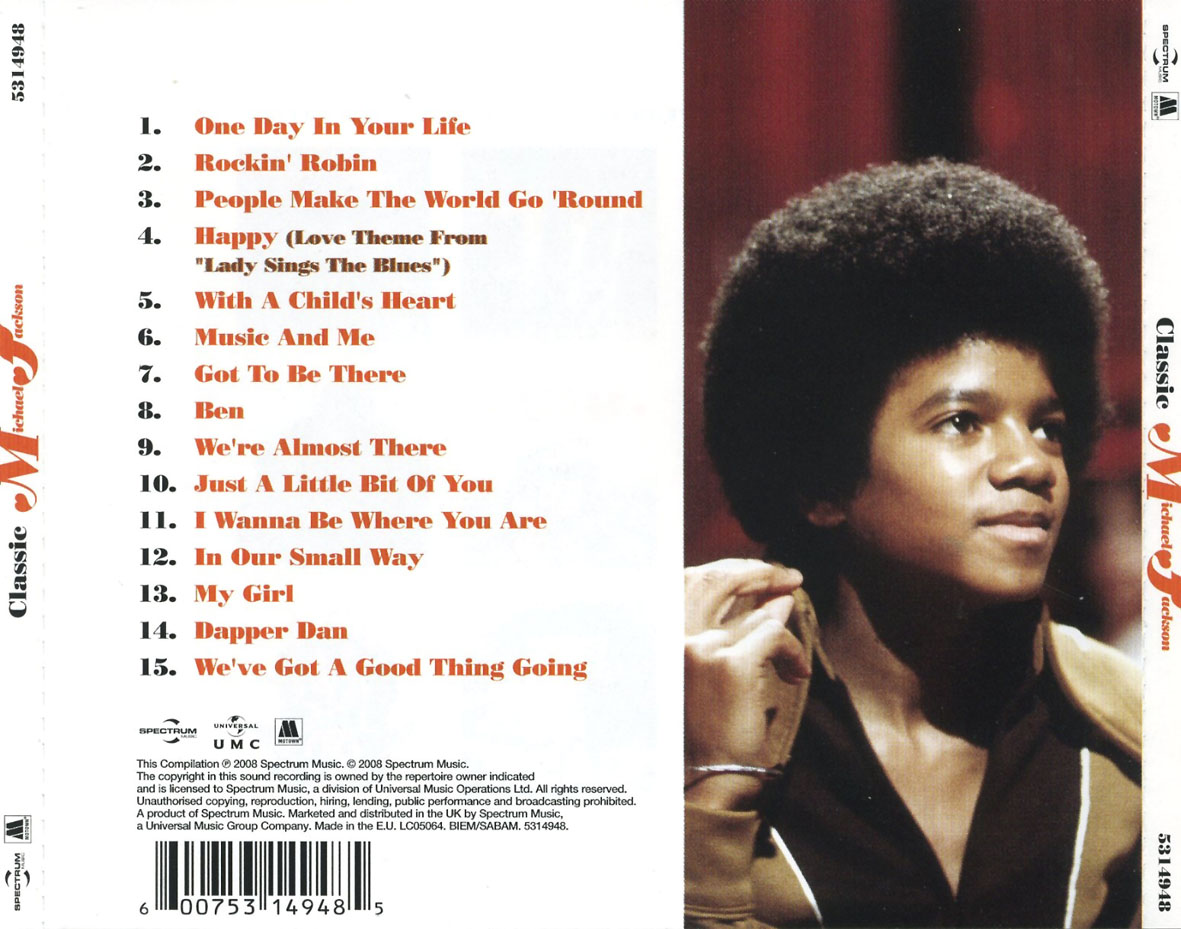 Cartula Trasera de Michael Jackson - Classic